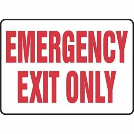 SAFETY SIGN EMERGENCY EXIT ONLY 7 In  X